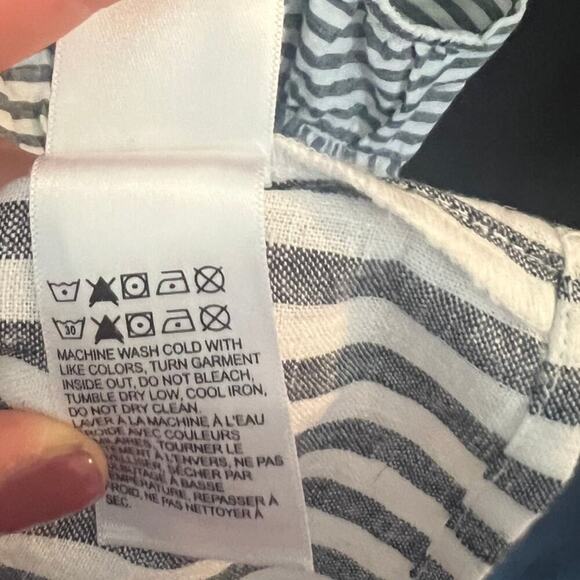 Lucky Brand Linen Striped Crop Tank, Large, NWT, Summer, Beach, Lightweight - Picture 14 of 16